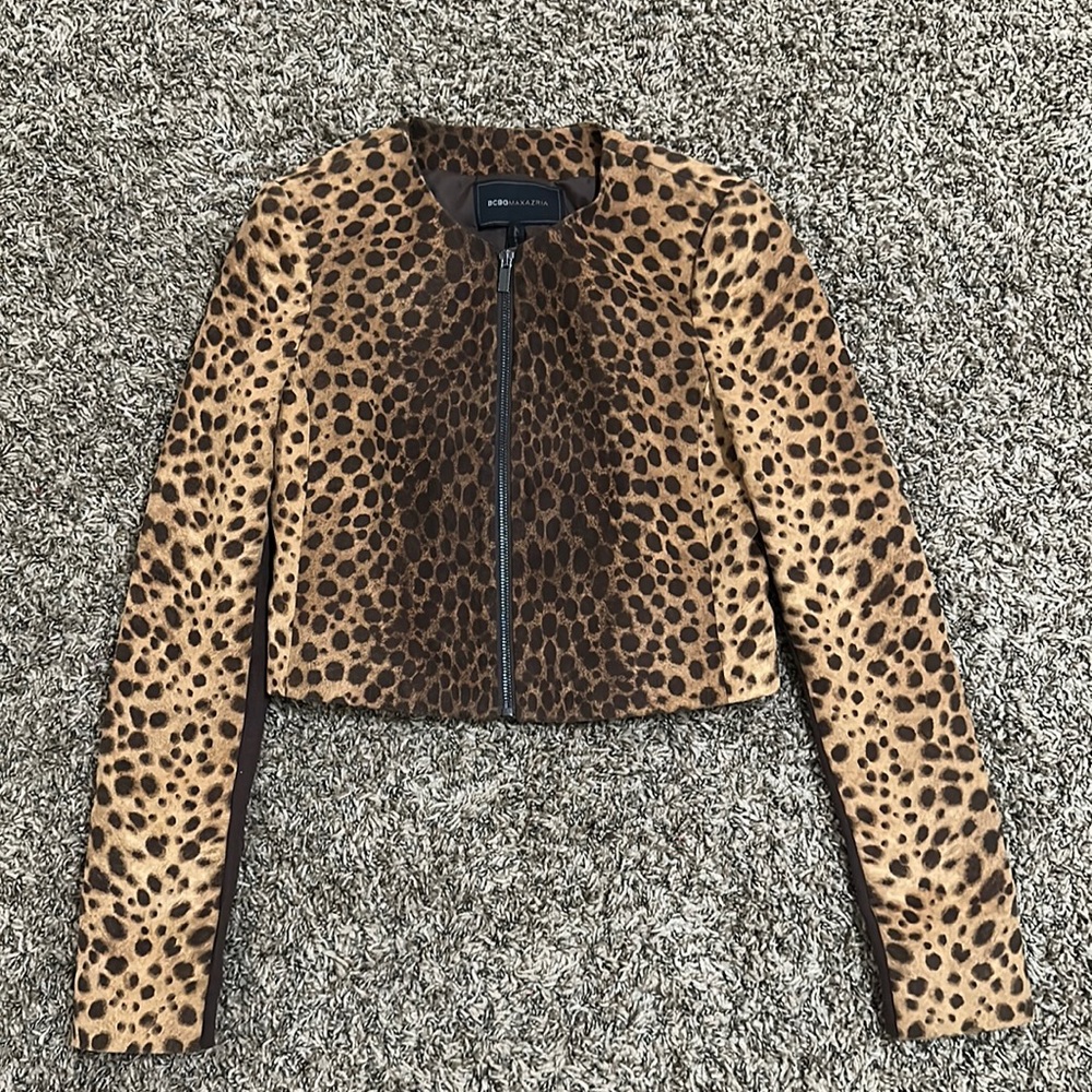 BCBGMAXAZRIA Animal Print Jacket